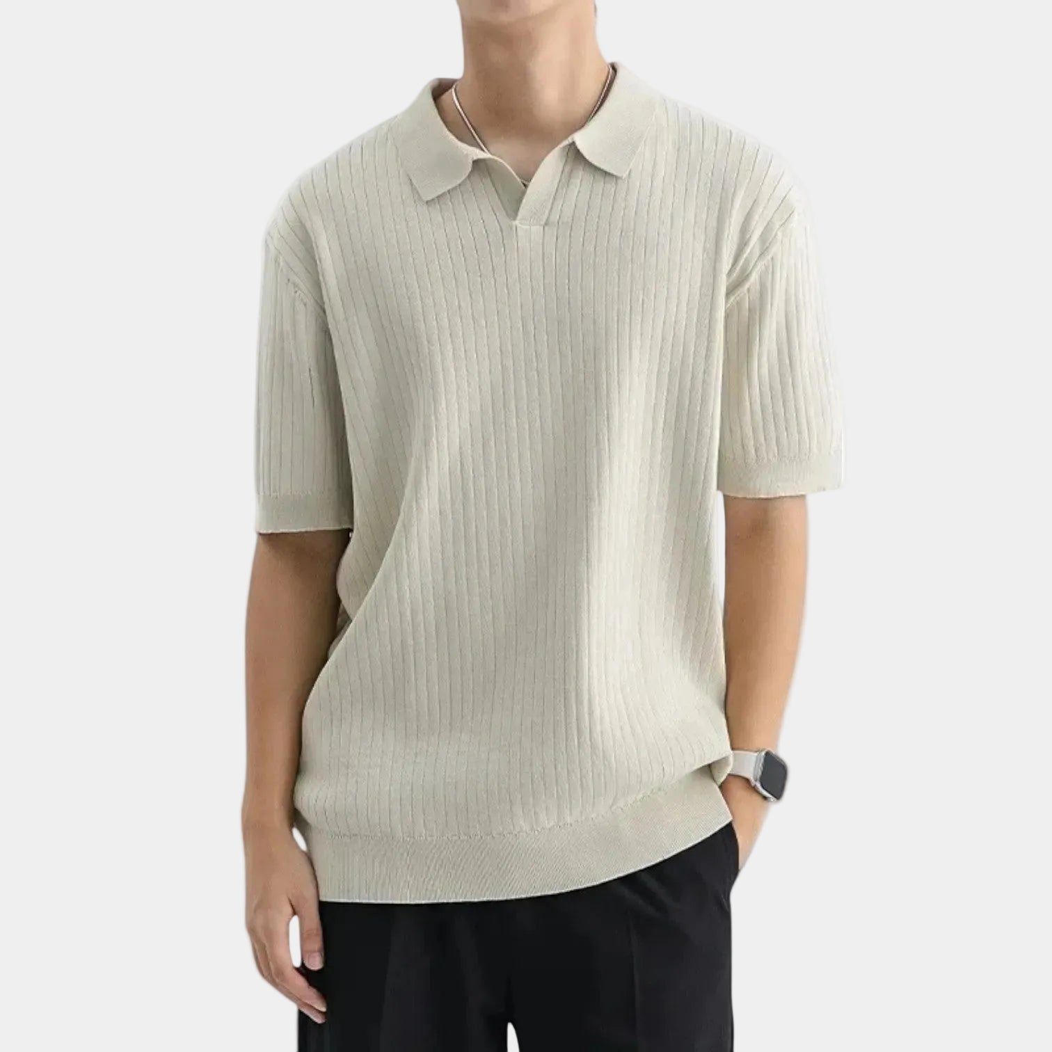 Polo homme côtelé
