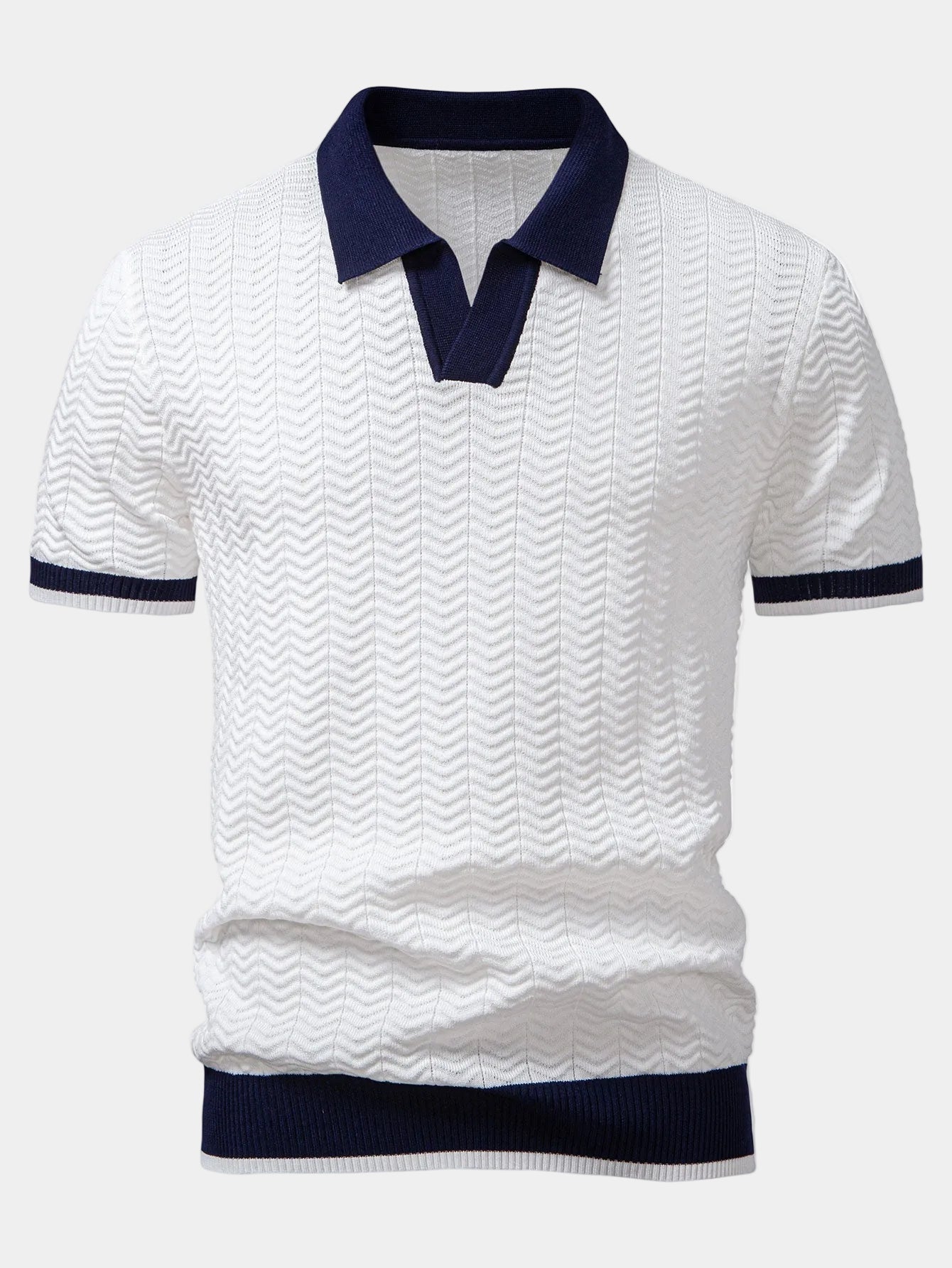 Polo homme maille texturée