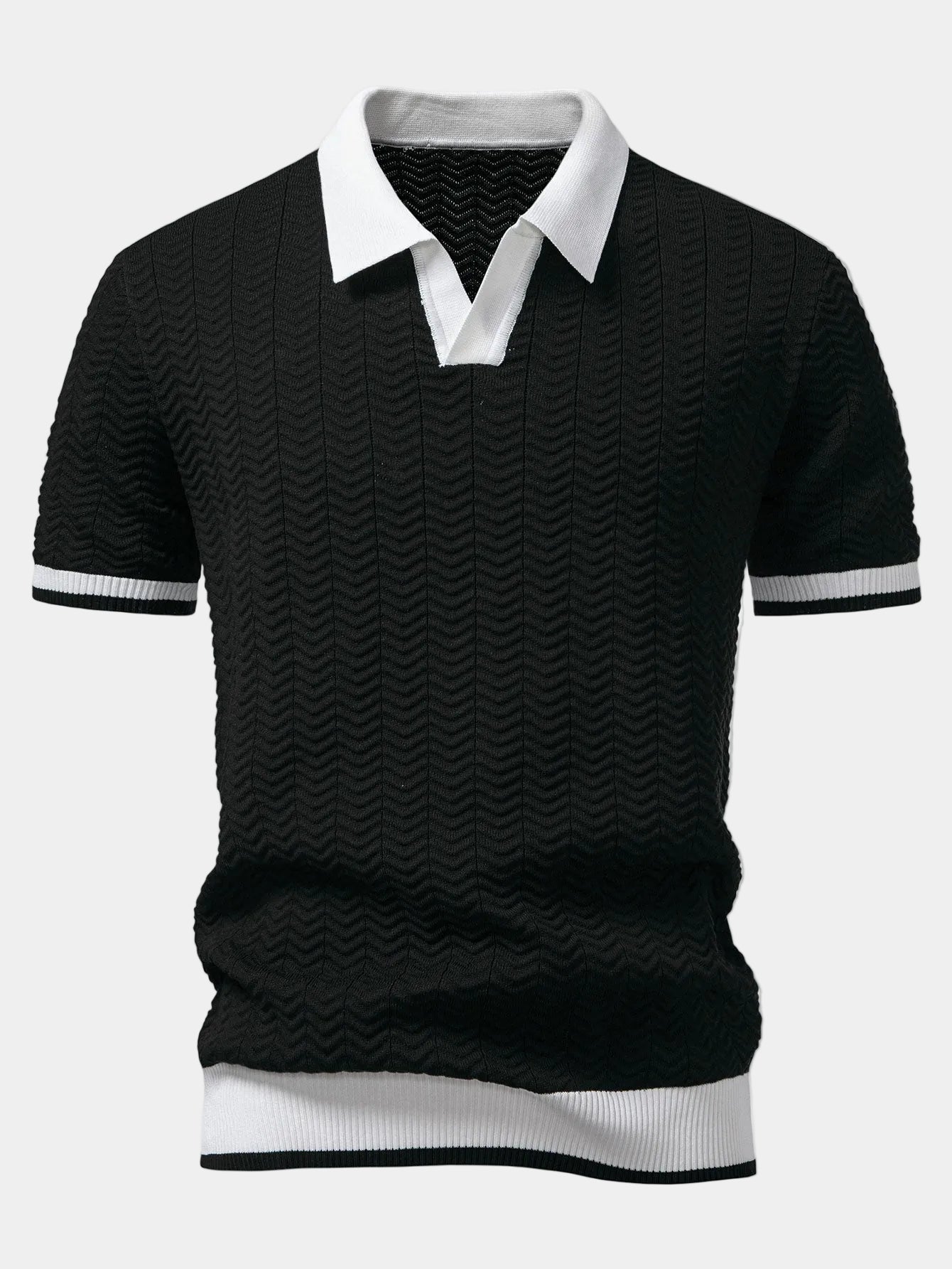 Polo homme maille texturée