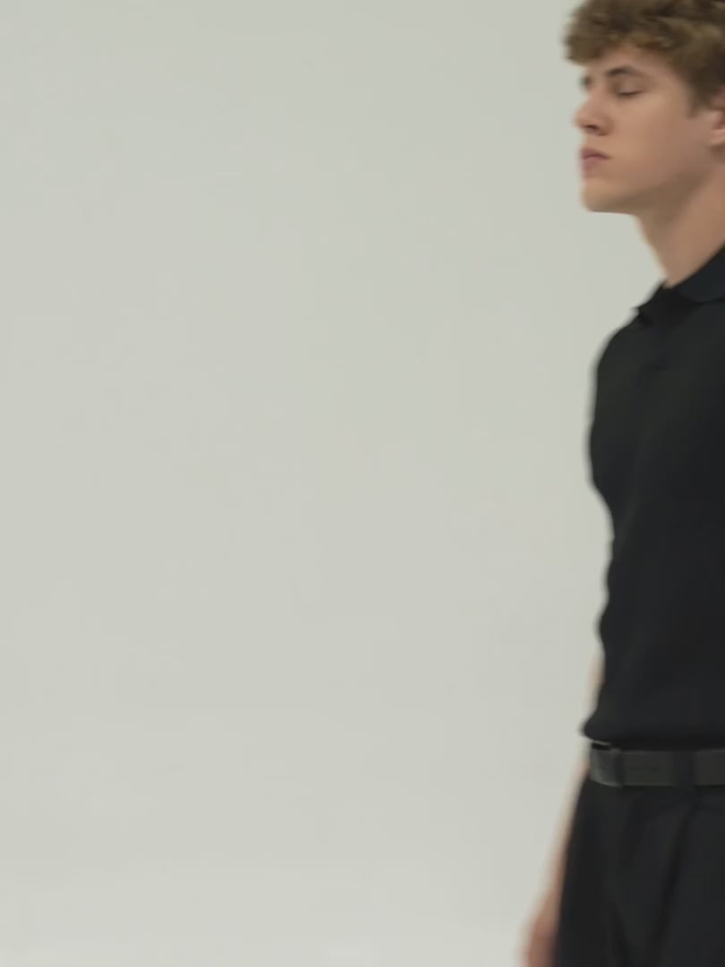 Polo homme maille côtelée
