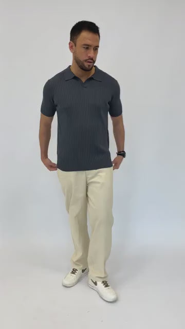 Polo homme côtelé