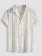Chemise homme jacquard manches courtes