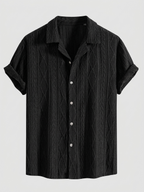 Chemise homme jacquard manches courtes