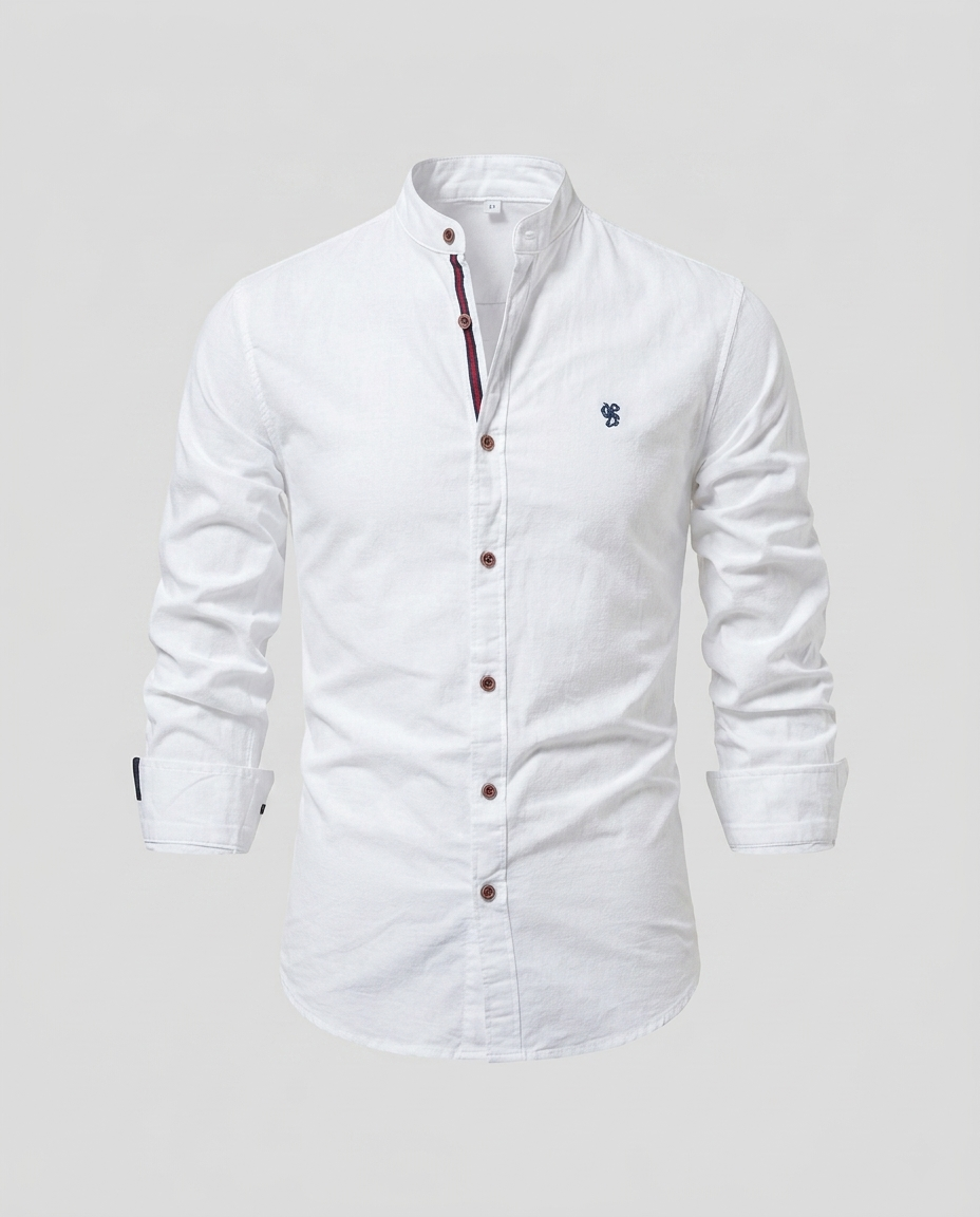 Chemise homme col mao boutonnée