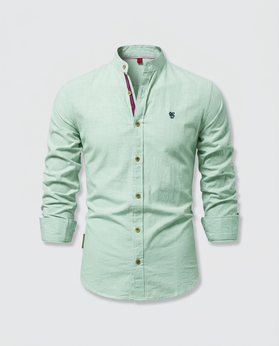 Chemise homme col mao boutonnée