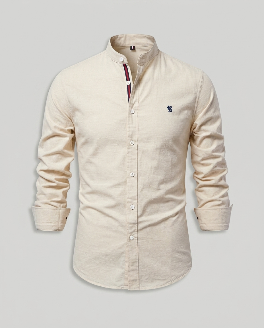 Chemise homme col mao boutonnée