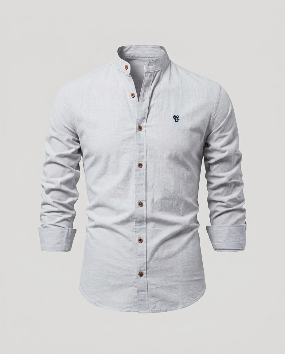 Chemise homme col mao boutonnée