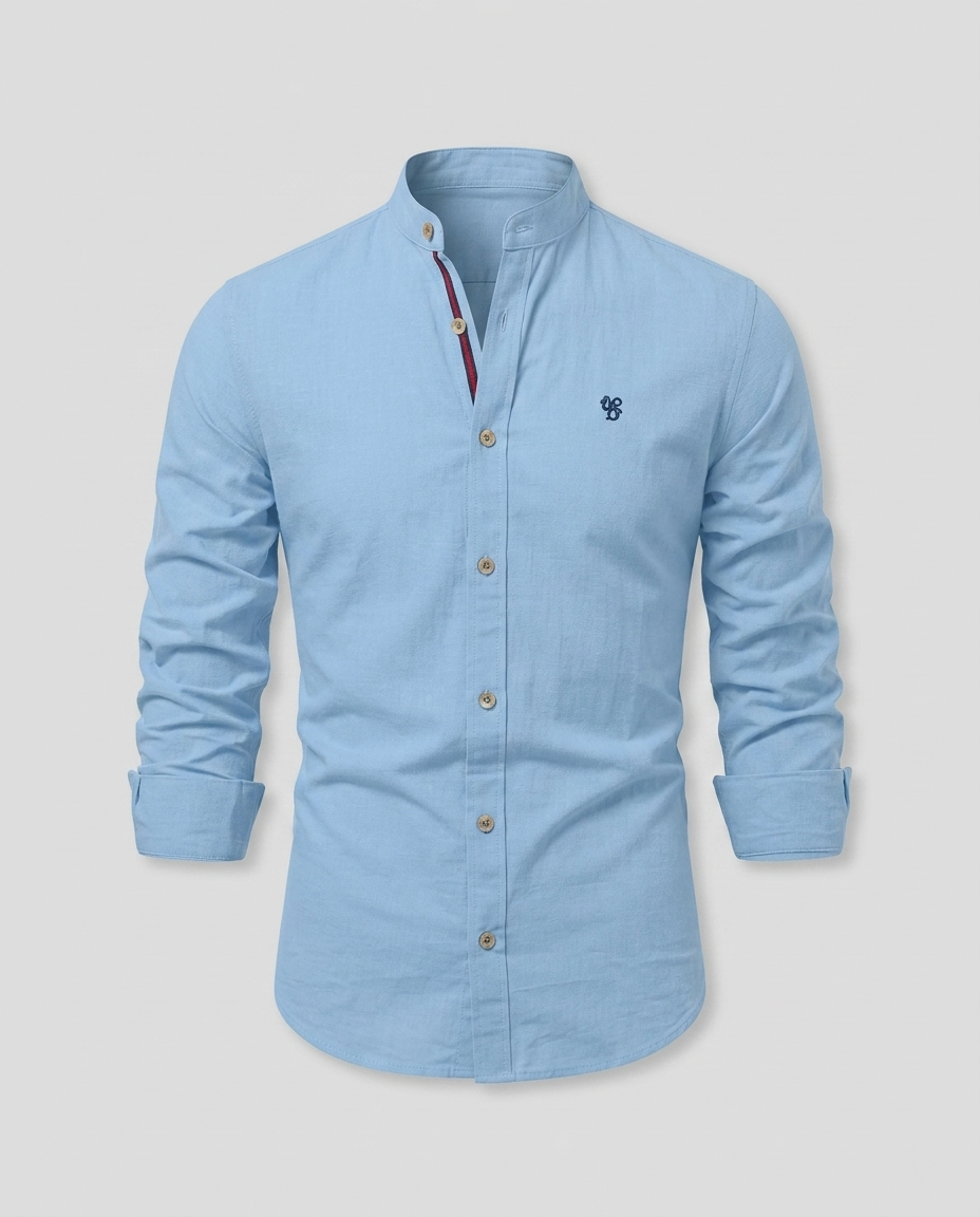 Chemise homme col mao boutonnée