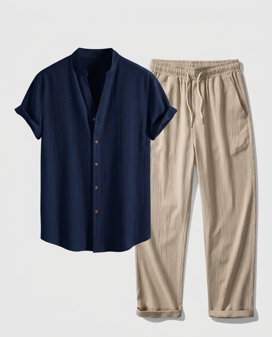 Ensemble homme chemise col mao