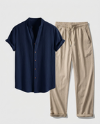 Ensemble homme chemise col mao