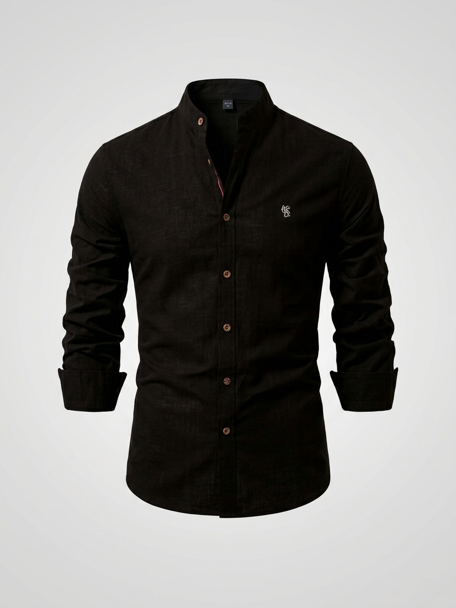 Chemise homme col mao boutonnée