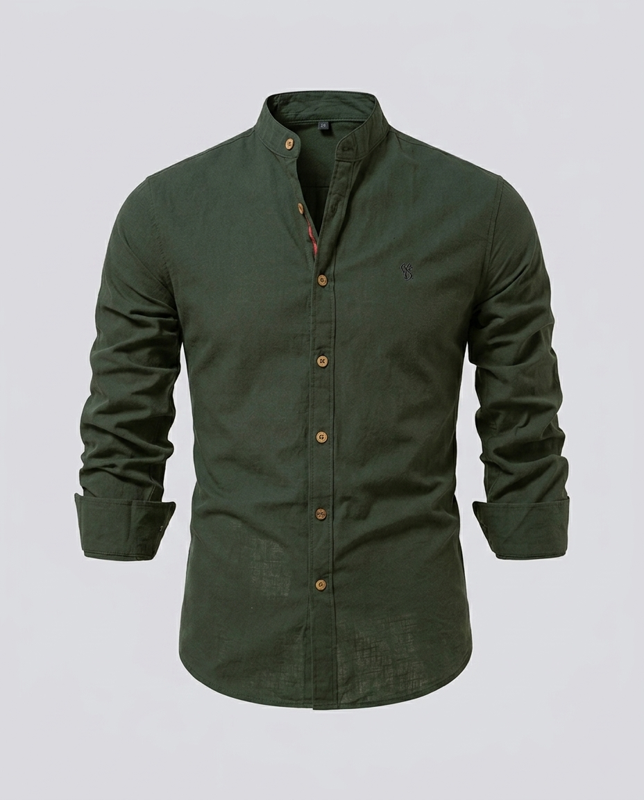 Chemise homme col mao boutonnée