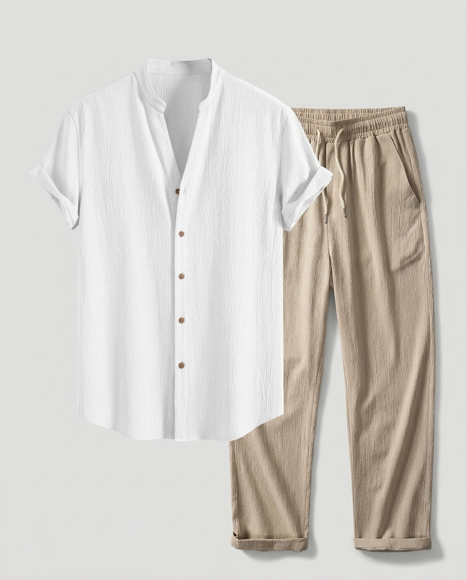 Ensemble homme chemise col mao
