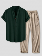 Ensemble homme chemise col mao