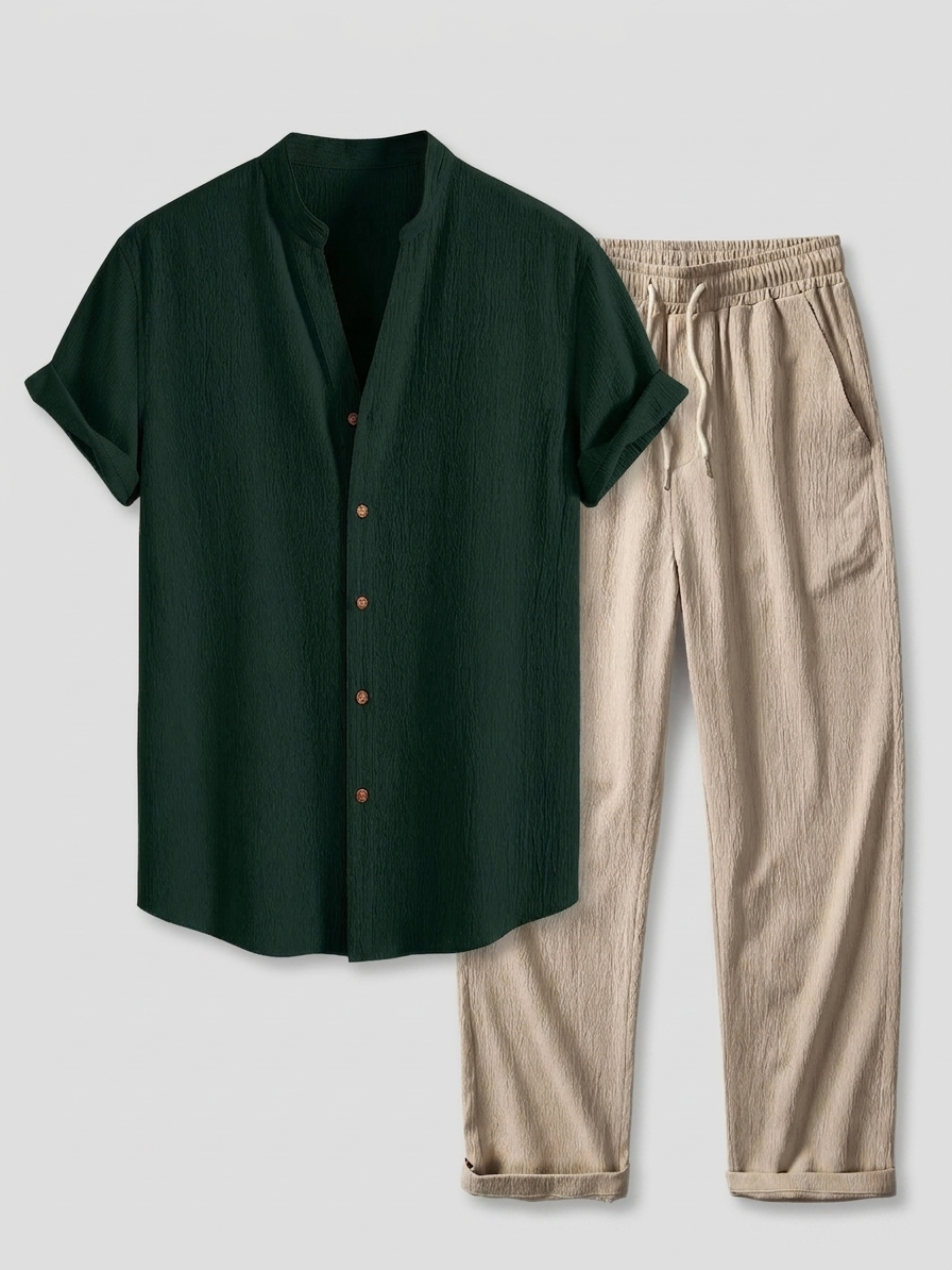 Ensemble homme chemise col mao