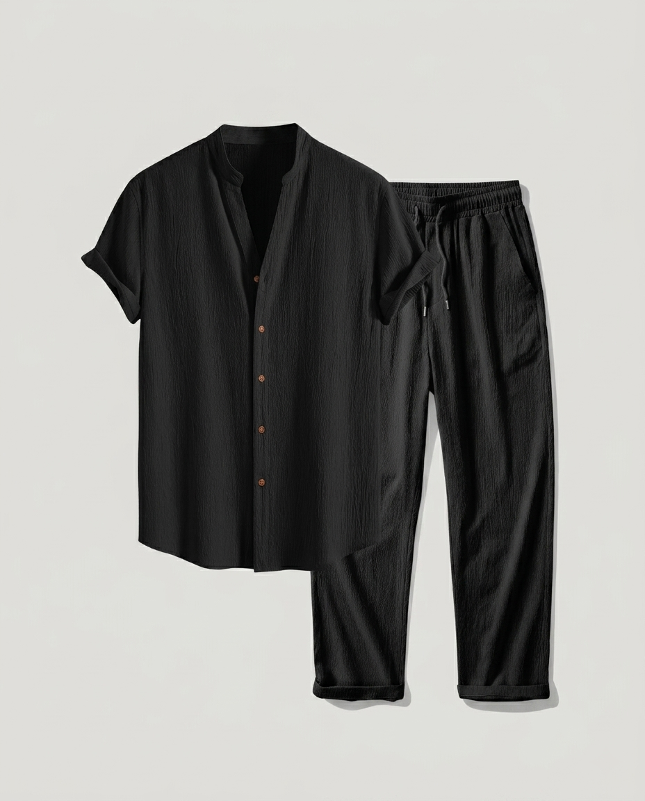 Ensemble homme chemise col mao