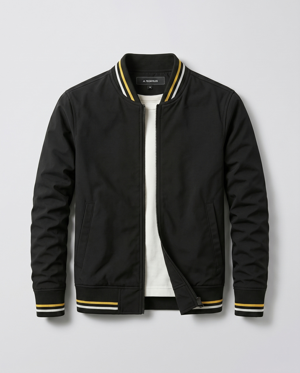 Veste homme zippée col côtelé