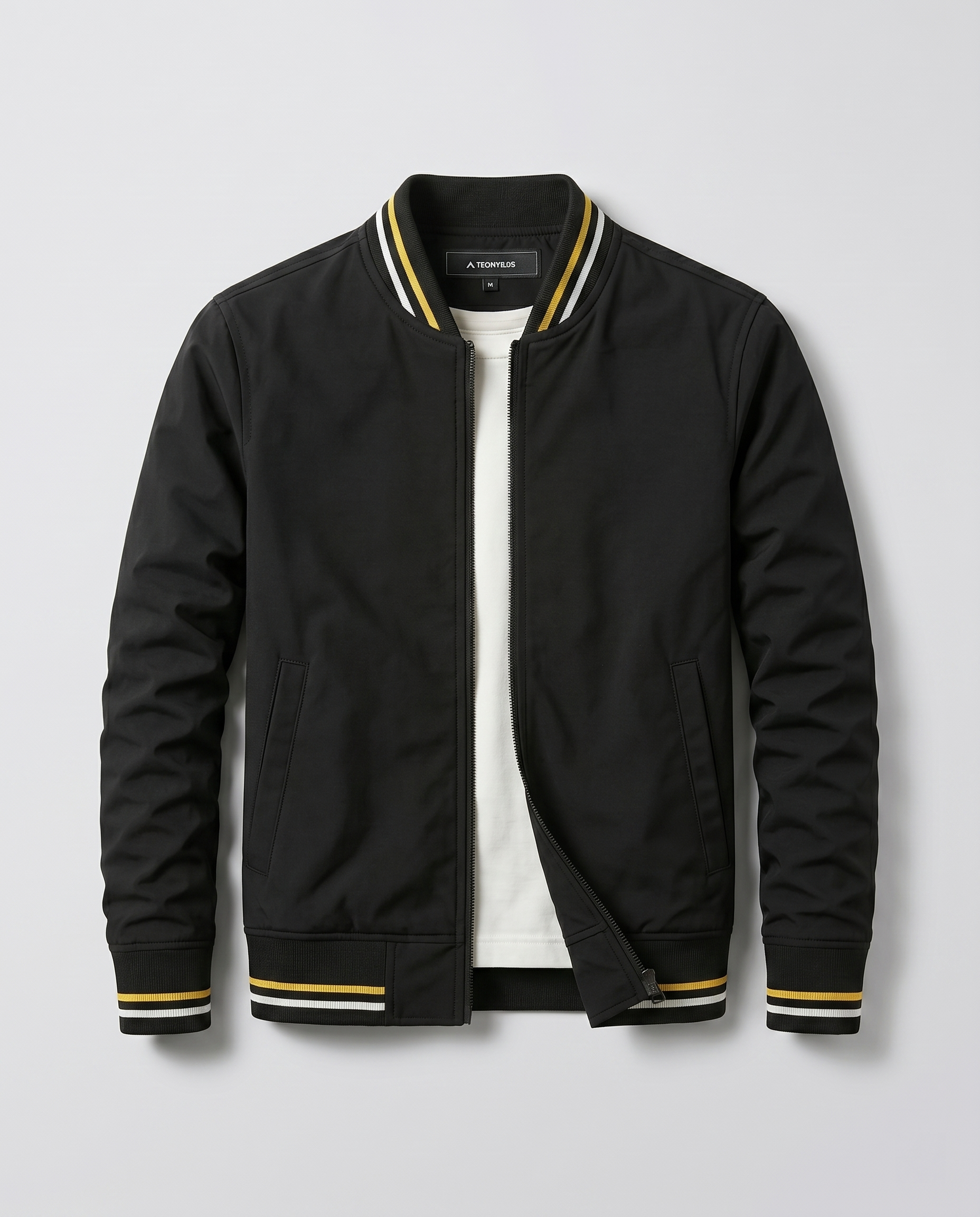 Veste homme zippée col côtelé