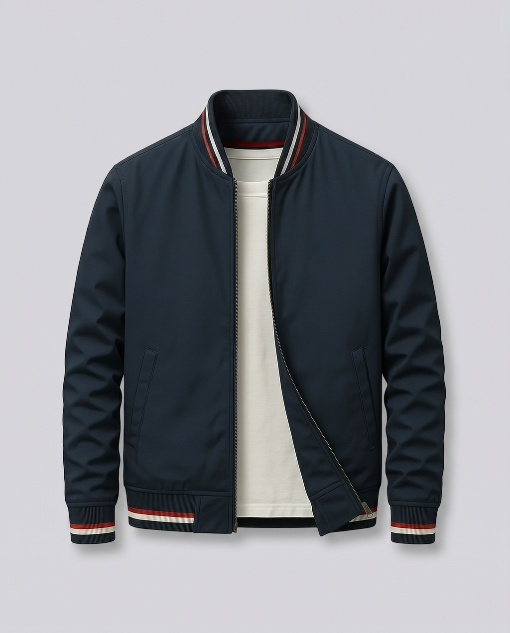 Veste homme zippée col côtelé