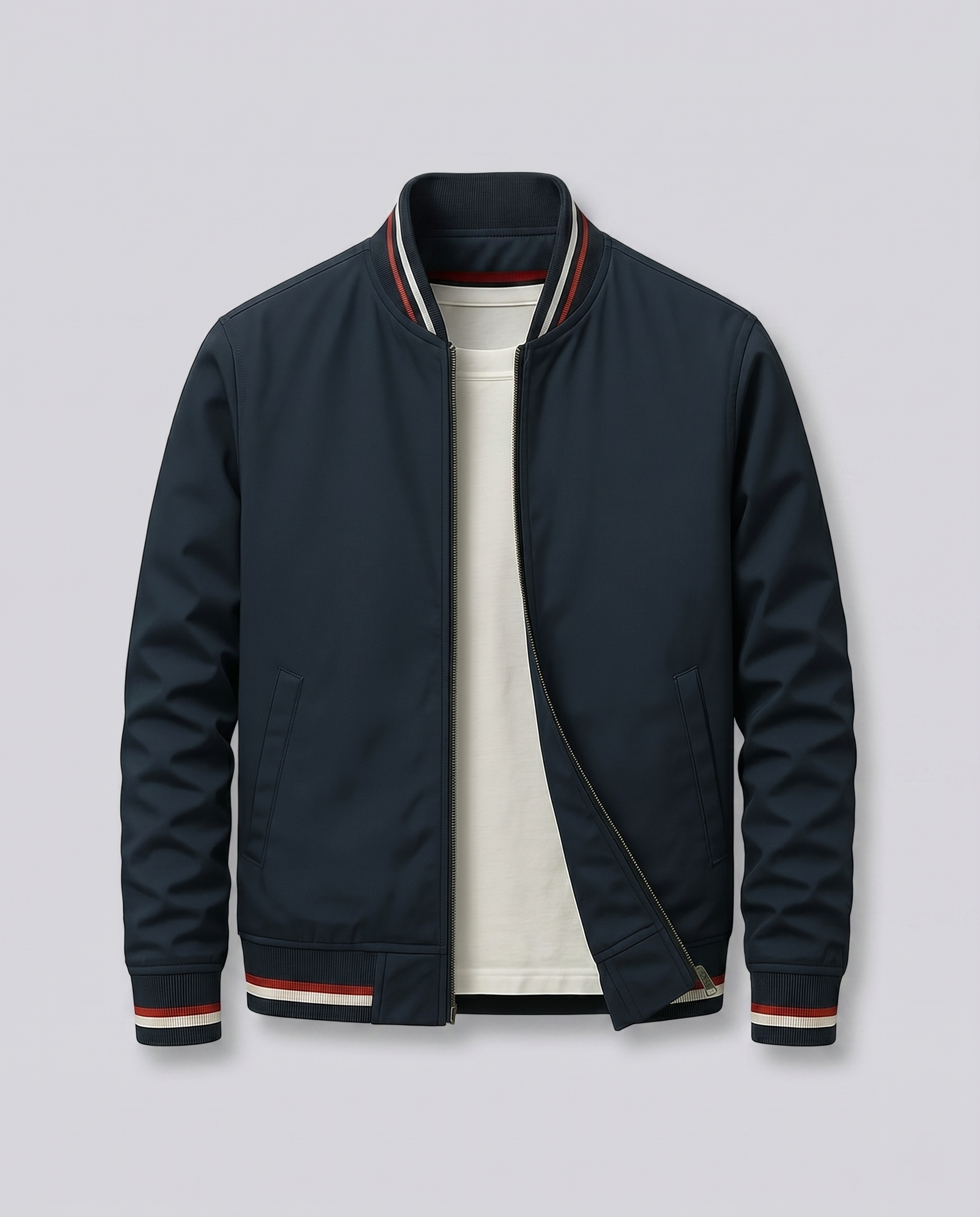 Veste homme zippée col côtelé
