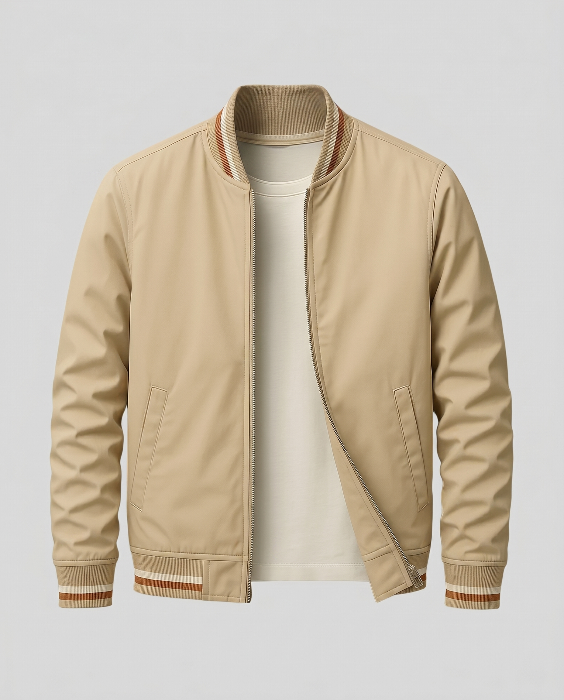 Veste homme zippée col côtelé