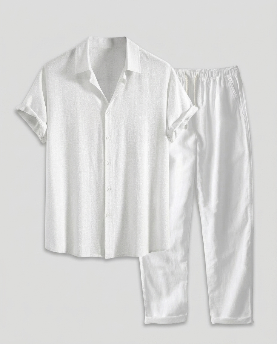 Ensemble homme chemise boutonnée pantalon droit