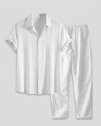 Ensemble homme chemise boutonnée pantalon droit