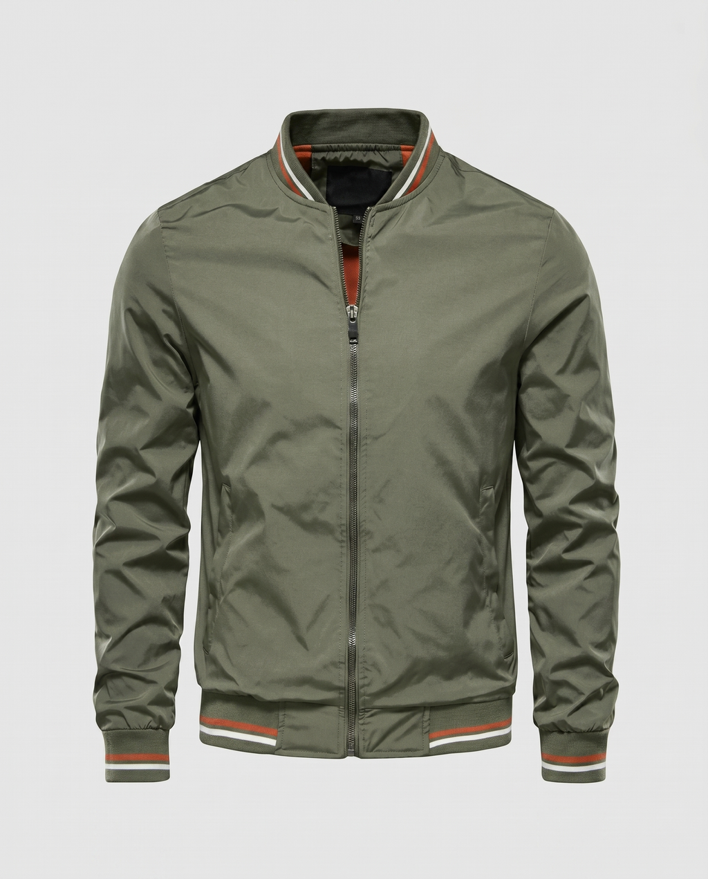 Blouson bomber homme zippé col montant