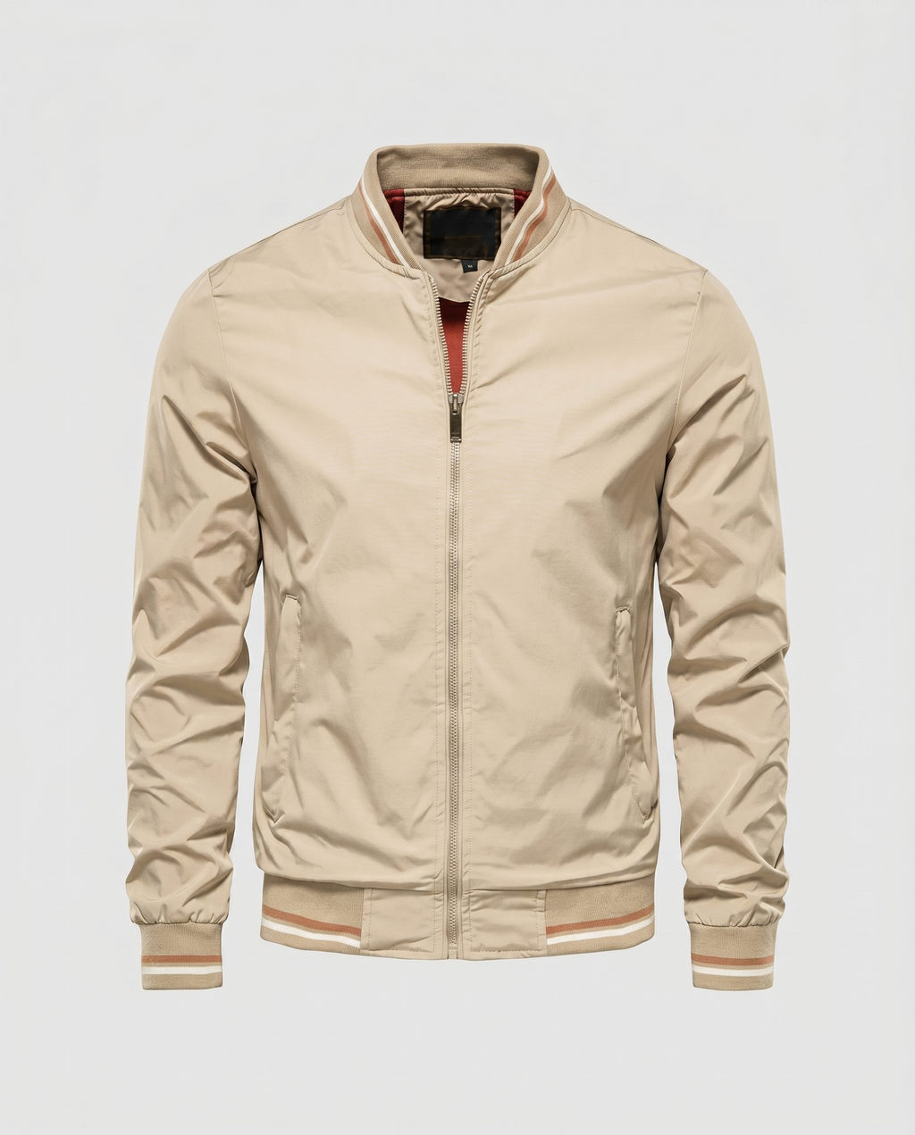 Blouson bomber homme zippé col montant
