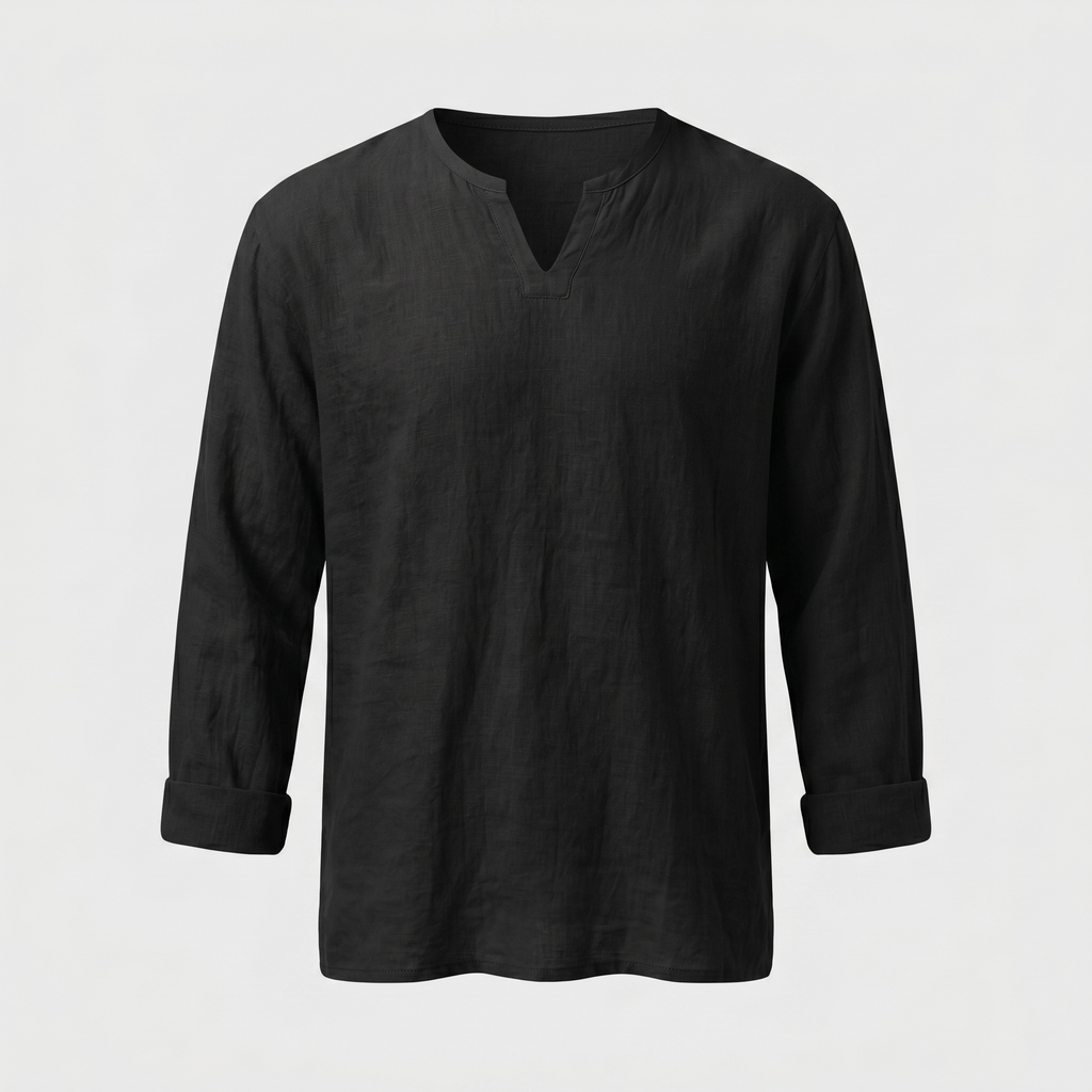 Chemise homme col fendu