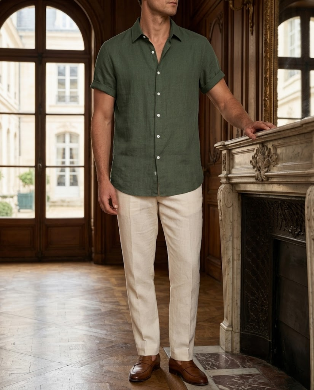 Chemise homme col ouvert